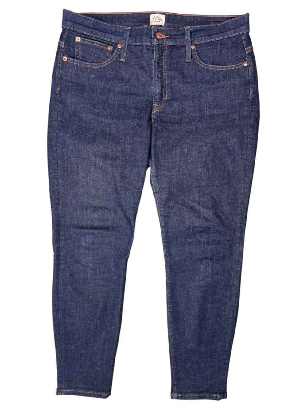 J.Crew Toothpick Skinny Jeans Dark Wash Denim Size 31 Petite Mid Rise Blue